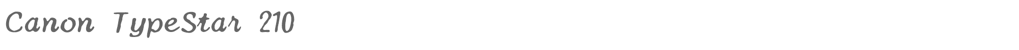 Sample characters Canon TypeStar 210 Font